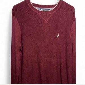 Nautica Navtech Burgundy Knit Sweater Size Small